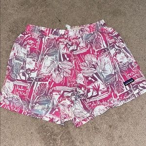 Pink Hawaiian Patagonia short. 5 inches in length